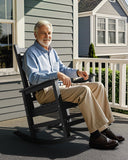 SERWALL Outdoor Rocking Chair Set of 4, HDPE Rocker for Adults, Grey