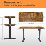 Electric Adjustable Height Standing Desk, 55×24 Inches Sit Stand Desk with Power Socket