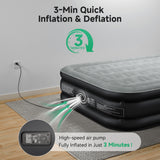 Sebor Air Mattress Twin with Built-in Pump 18", Comfortable Self-Inflating Air Mattress with High-Speed Pump, Durable Blow Up Mattress Twin with Storage Bag for Guests, Camping, Travel