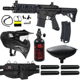 Maddog Tippmann TMC MAGFED Paintball Gun Marker & Accessory Starter Package | Silver Kit - Marker, 48ci/3000psi Compressed Air Tank, Mask, Hopper, Pods, & Harness - Black/Black