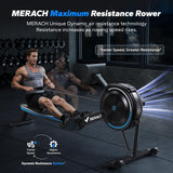 MERACH Rowing Machines with 15.6" HD Screen, Adjustable Air Resistance Professional Indoor Rowing Machine for Home with 440LBS Weight Capacity