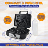 Puzzle Waffle Maker by StarBlue – Fun Playful Puzzle-Shaped Waffles | Includes Squeeze Bottle for Easy Filling | Non-Stick & Cool-Touch Design | Great