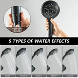 DOUBLUOEG 2 Handle Shower Faucet Set with Tub Spout Shower Faucets Sets Complete Two Handle, Matte Black 2 Handle Tub Shower Faucet Sets