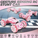 Dysaim Gesture RC Car, Gesture Sensing RC Stunt Car Toys for Kids 6-12 yr, 2.4GHz 4WD Hand Remote Control with Lights Music, Off-Road 360° Rotation Drift for Birthday Toy Gifts
