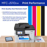Brother INKvestment 5110 Wireless Color Inkjet All-in-One Printer with a 500-sheet Paper Tray Capacity and a 4.3” Color Touchscreen (MFCJ5110DW)