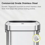90 Liter Open Top Stainless Steel Slim Commercial Trash Can, Tall Kitchen Garbage Bin