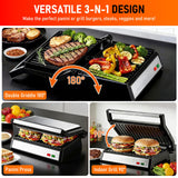 Panini Press Grill, 1200W Sandwich Maker with Non-Stick Plates, Standard 2-Slice Sandwich Press Electric Indoor Grill, Opens 180° to Fit Any Size of Food, Removable Drip Tray, Stainless Steel, Sliver