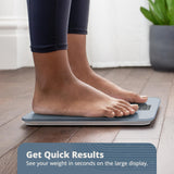 Greater Goods AccuCheck Digital Scale for Body Weight - Accurate Digital Bathroom Scale with High-Precision Sensors, Large Easy-to-Read Backlit Display, 400 lb Capacity, Auto Step-On (Stone Blue)