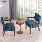 FAGAGA Accent Chairs Set of 2, 2 Solid Wood Armchairs with Side Table