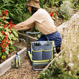 Heavy Duty Garden Kneeler and Seat with Handles - 2-in-1 Foldable Gardening Stool for Seniors, Ergonomic Yellow Kneeling Bench & Pad