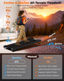 Walking Pad with Incline 9% & Decline -4% 5 Level, Under Desk Treadmill for Home, Quiet BLDC EvoDrive, Full Metrics Large Display, NeoFloat Quad Cushioning, Portable Compact for Small Spaces Orange