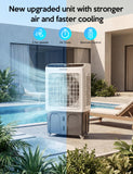 Evaporative Air Cooler, Outdoor Swamp Cooler 3-IN-1 Cooling Fan with Remote Control Water Self-filling, 24H Time, 3 Modes & Wind for Garage, Yard, Commercial Use