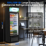 BODEGACOOLER Beverage Refrigerator, 321L/339 Qt Commercial Refrigerator For Kitchen, Home,Office and Garage, 300 Cans & 160 Bottles