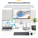 StarTech.com USB-C Docking Station (10-in-1, USB4), Up to 100W Charging for Laptop, 40Gbps Data Transfer