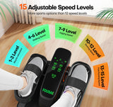 Under Desk Elliptical Machine, Upgraded 6 Adjustable Resistance &15 Speeds Electric Elliptical Leg Exerciser while Sitting for Seniors with Forward & Reverse Direction, Touch Screen and Remote Control