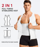Nebility Mens Shapewear Fajas para Hombres Compression Shirt Men Body Shaper Tank Top Compression Undershirt Vest Sleeveless, White - M
