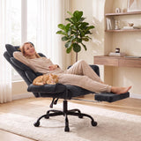 Big and Tall Office Chair,Wide Criss Cross Legged Chair with Flip Arm, Grey