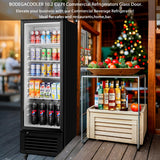 BODEGACOOLER Commercial Beverage Refrigerator, 290L Display Fridge with Soft LED Light, 264 Cans & 120 Bottles Commercial Merchandiser Refrigerator