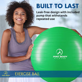 ProBody Pilates Exercise Ball - Multiple Sizes Gym Grade Balance Ball for Fitness, Workout, Pregnancy & Physical Therapy, Stability Yoga Ball Chair (Green, 55 cm)