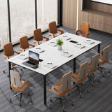 Giantex 94.5"x 48" Conference Table for 8-10 People, Rectangular Seminar Table with Metal Frame