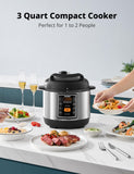 COMFEE’ 7-in-1 Small Electric Pressure Cooker, Slow Cooker, Steamer, Sauté, Sous Vide, Warmer, Multi Cooker with Natural Ceramic Coated Non-Stick Pot, 3 Quarts