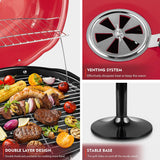 Electric Grill, Techwood Indoor/Outdoor Electric BBQ Grill, 1600W Portable Removable Stand Grill with Adjustable Heat & Drip Tray (Red)