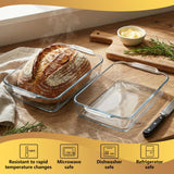 Yiyiring 4 Pcs 1.5 Quart Glass Baking Dish for Oven Oblong Glass Loaf Pan Rectangular Clear Casserole Dish for Cooking Lasagna Kitchen Baking Bakeware Set Oven Microwave Refrigerator Dishwasher Safe
