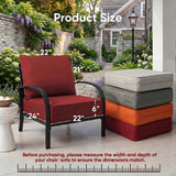 moosprr Outdoor Furniture Cushions, 6 inch Thick Seat Cushions for Outdoor Furniture, Waterproof 22x24 Patio Couch Cushions, Replacement Chair/Sofa Cushion, Include 3 Back & 3 Seat Cushion, Thick/Red