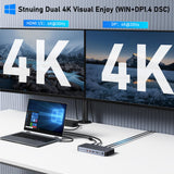 Laptop Docking Station Dual Monitors USB C Dock Hub with 120W Power Adapter