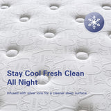 yuanco Queen Size Mattress 14 Inch Hybrid Mattress in a Box, Memory Foam & Pocket Spring, Medium Plush, Cooling Breathable Silver Thread, Pressure Relief, Motion Isolation, 365-Night Trial