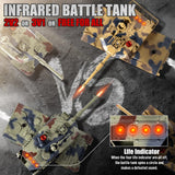 Supdex 1/24 RC Battle Tank Set, Remote Control USA M1A2 and Ger Leopard II Army Toy That Shoots for Kids and Adults, 2.4G Tank Model Toy for Boys Age 6+ Year Old with Sound Effects, Lights and Smoke