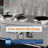 AA Faucet Single Wall Mount Commercial Manual Wok Range Faucet with 14" Swing Spout, All Stainless Steel Construction for Restaurant Kitchen NSF Approved