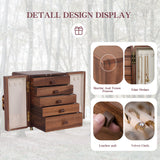 KAOTGOT Jewelry Box for Women Girls, Wooden Jewelry Box Organizer Functional With Drawers, 5 Layers Jewelry Storage Organizer for Earring, Ring, Necklace, Bracelets
