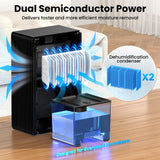 OWAAE Dehumidifier, 1000 sq.ft Quiet Dehumidifiers for Home Bedroom Bathroom Basement with 95oz Water Tank, Sleep Mode, Auto Shut-Off 7 Colors LED Light, Black