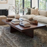 TKKUPLG Solid Wood Coffee Table, Farmhouse Square Center Table, 2” Thick Tabletop, Durable Natural Wood Grain, Living Room Table for Living Room & Office