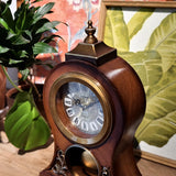 HEINBOW Table Clock 15''H Mantel Clock with Pendulum Roman Numeral Antique Desk Clock for Bedroom Living Room Indoor for Home Decor