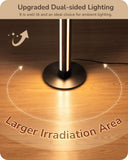 EDISHINE Floor Lamps for Living Room, Upgraded Dual-Sided Lighting, Wooden Corner Floor Lamp, LED Corner Lamp with Remote/Foot Control, 7CCT & Dimmable Standing Lamp for Bedroom, Office, Dark Walnut