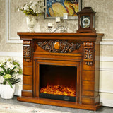 QGSAGHTY Electric Fireplace Electric Fireplace Insert Firebox Burner Fireplace Set Wooden Mantel Living Room Chimney Artificial Optical Flame Atomizing Fireplace