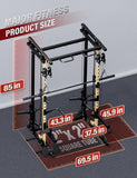 Major Fitness Drone3 Smith Machine with Weight Bench & 230lb Weight Plates, All-in-One Home Gym Squat Rack with Cable Crossover & Pull-Up Station, Heavy-Duty Strength Training, Khaki