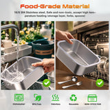 Omboos Cordless Electric Heated Lunch Box, XL 6.3Cups Rechargeable Food Warmer Lunch Box with Self Heating, Smart Timer, Adjustable Temperature, Leakproof, BPA Free, Removable Divider Dark Gray