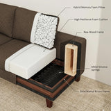 Gericco Mid Century Modern 89" 3-Seater Couch for Living Room, Brown