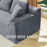 115" Boneless Couch for Living Room, U-Shaped Sectional Cloud Sofa-Grey