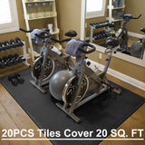 Walsai Exercise Mats Puzzle Foam Mats Gym Flooring Mat Cover 20 SQ.FT Interlocking Foam Mats with EVA Foam Floor Tiles for Home Gym Equipment Workouts Black Walsai