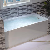 WOODBRIDGE 60" Acrylic Rectangular Alcove Soaking Bathtub in White with Right Drain, Chrome Pop-Up Drain Included BA6030R