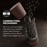 Cole & Mason Derwent Salt and Pepper Grinder Set - Refillable Salt & Pepper Grinder Set with Gourmet Precision Mechanisms - Kitchen Accessories for Cooking - Gift Set, Forest Wood