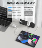 Jgstkcity Desk Clamp Power Strip,20W Fast Charging Station,Surge Protector Nightstand Edge Mount,1875W Extension Cord with Multiple Outlets,2 USB-C,2 USB-A,for Home Office (Black, 6 FT)