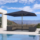 PURPLE LEAF Umbrella 13' x 13' Commercial Business Semi Auto Lift, Navy