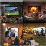 Outdoor Projector Screen with Stand, TOWOND 120 inch Portable Projector Screen Black Backing, Indoor Projection Screen 16:9 4K HD Wrinkle-Free Movie Screen with Carry Bag for Backyard Movie Night