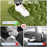 Sleeping Pad, Ultralight Inflatable Sleeping Pad for Camping, Built-in Pump, Ultimate for Camping (Green) MOXILS