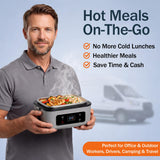 Atherra 5.1 Cups Cordless Electric Lunch Box for Adults, 24000mAh Battery with Scheduled Heating & 5-Side Fast Even Heating, 100W Portable Food Warmer for Drivers, Outdoor Workers, Travel, Camping